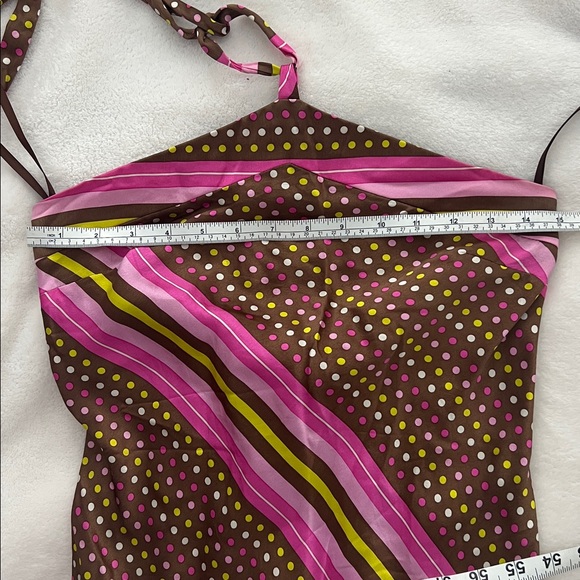 Vintage 100% Silk Halter Midi Dress - Picture 7 of 8